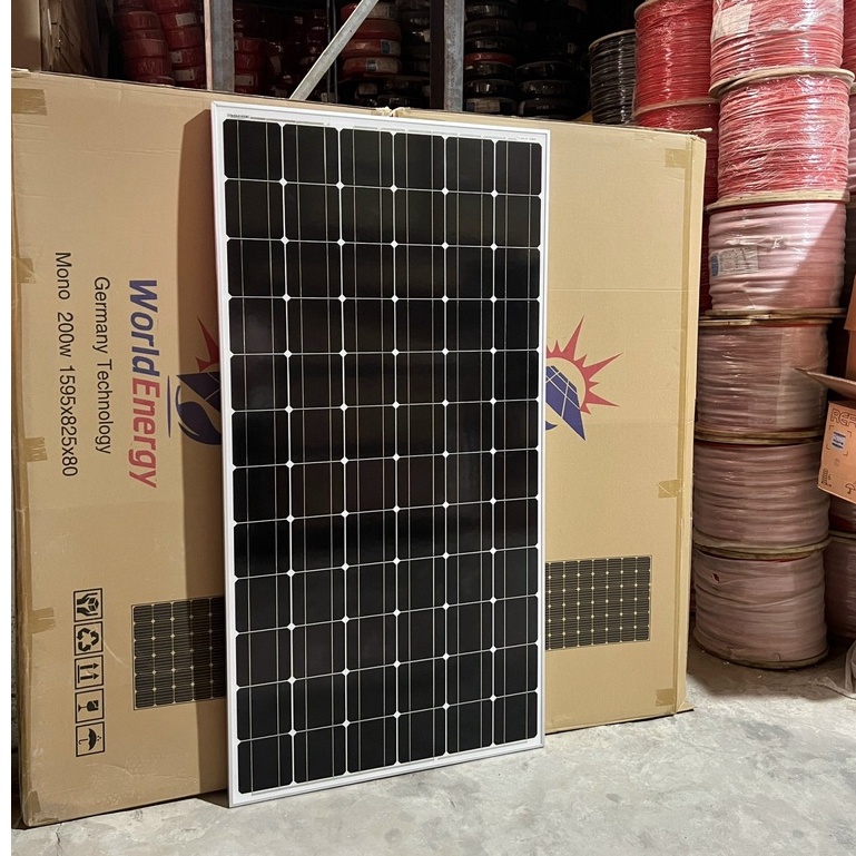 Pin năng lượng mặt trời mono 200w - tặng 1 đks 30a LCD + 1 cặp jack mc4 đơn