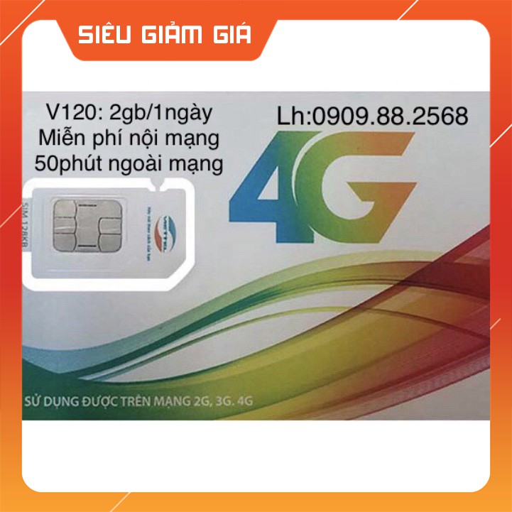 Sim 4G Viettel V120 Miễn Phí Tháng Đầu 60GB - SIM Data siêu tốc