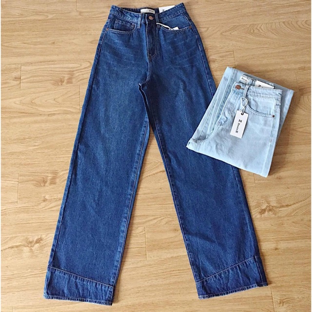 Quần culottes trơn lai to dáng dài