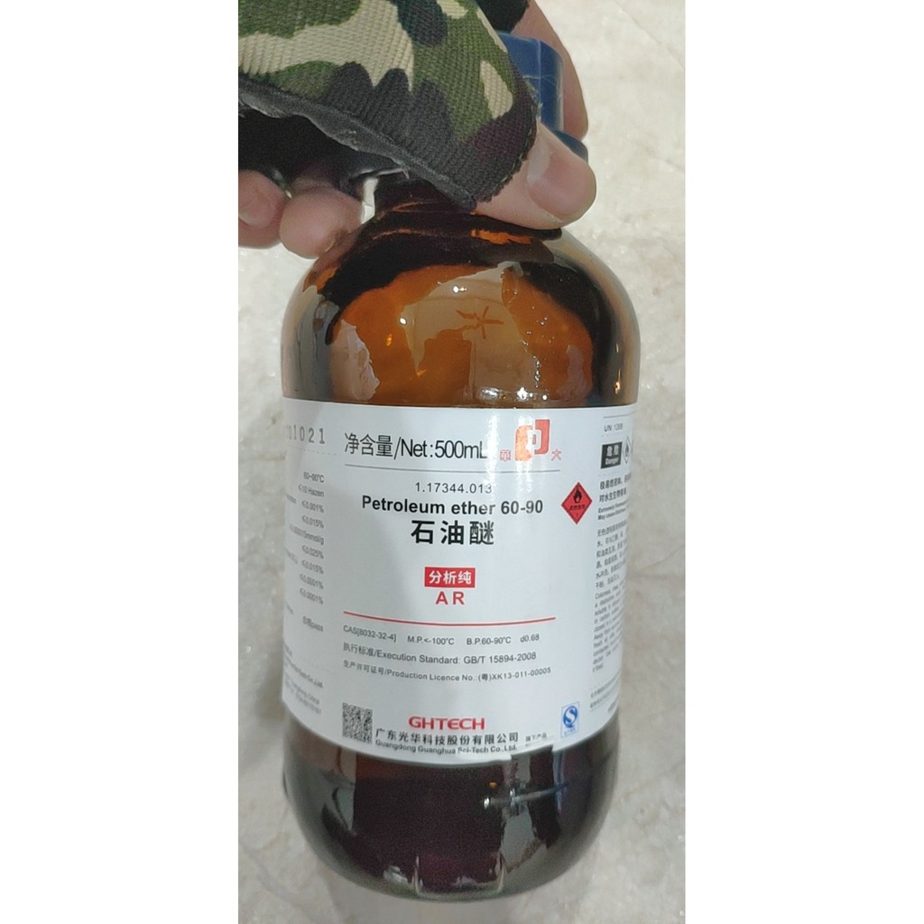 Hóa chất Petroleum ether 60-90 chai 500ml CAS 8032-32-4 ete dầu hỏa