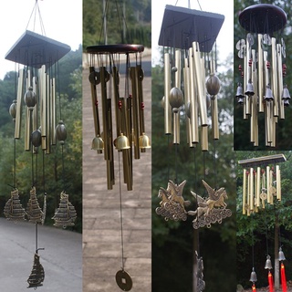 Chuông đồng 4 ống 5 chuông gỗ đồng chuông gió đồng hợp kim lớn chuông phong thủy 206825