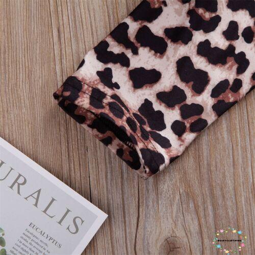Áo thun dáng xòe phối quần leggings da beo thời trang thu đông xinh xắn dành cho bé gái