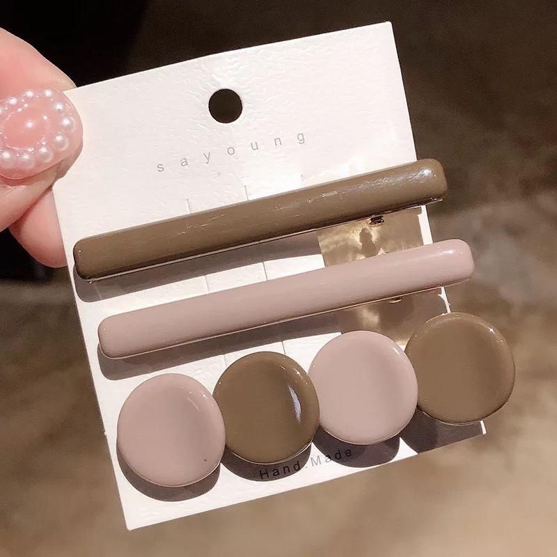 Kẹp Tóc Hình Hạt Đậu Tròn Nhiều Màu Sắc Đơn Giản Thời Trang 2022 Cho Nữ