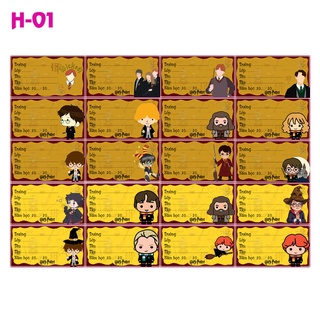 Nhãn vở Harry Potter xinh xinh dễ thương