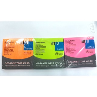 Giấy note màu dạ quang 3"x3" Info - Đức