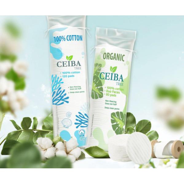 Bông Tẩy Trang Hữu Cơ Organic Ceiba Tree 80 miếng