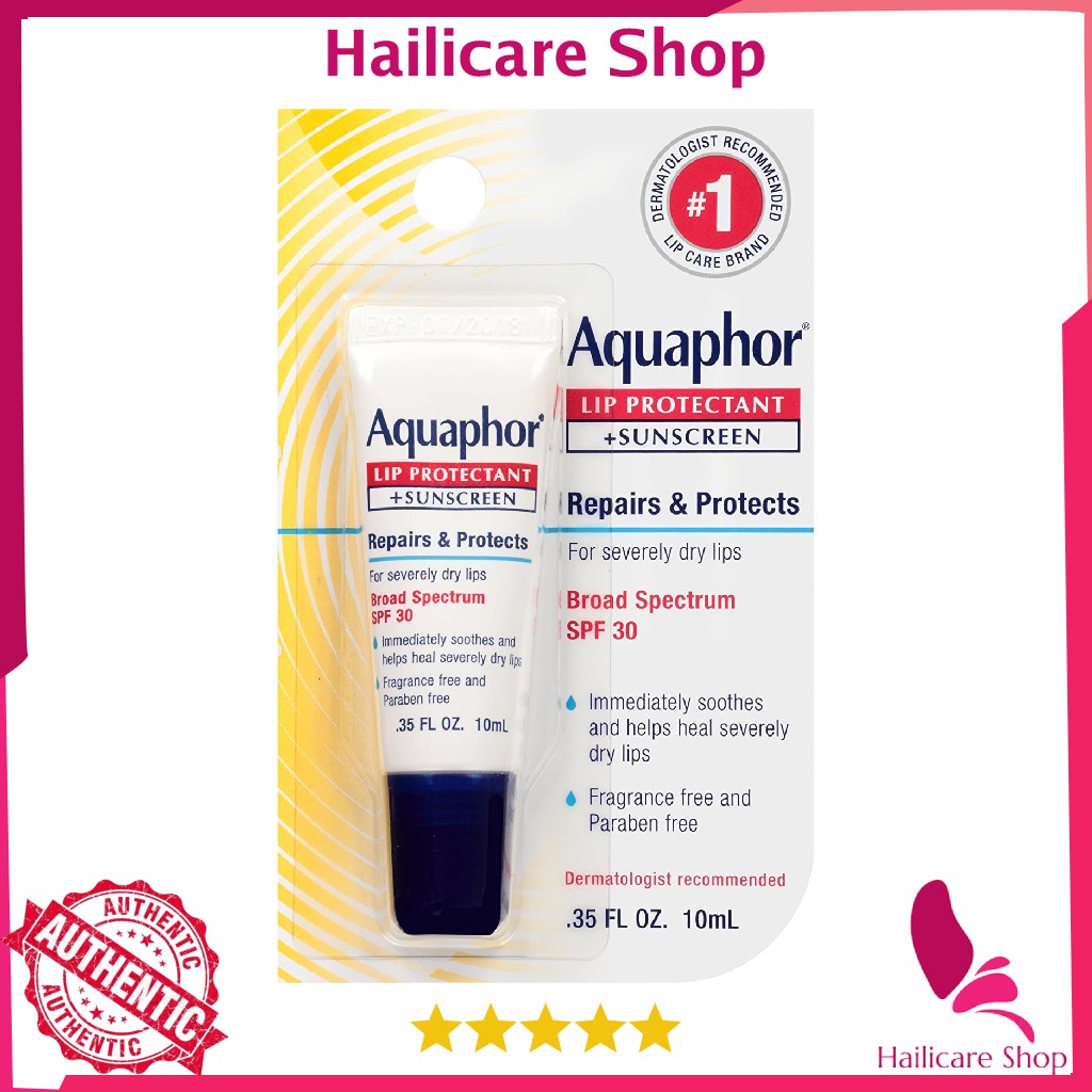 [Nhập Mỹ] Dưỡng Môi Chống Nắng Aquaphor Lip Protectant and Sunscreen Ointment - Broad Spectrum SPF 30