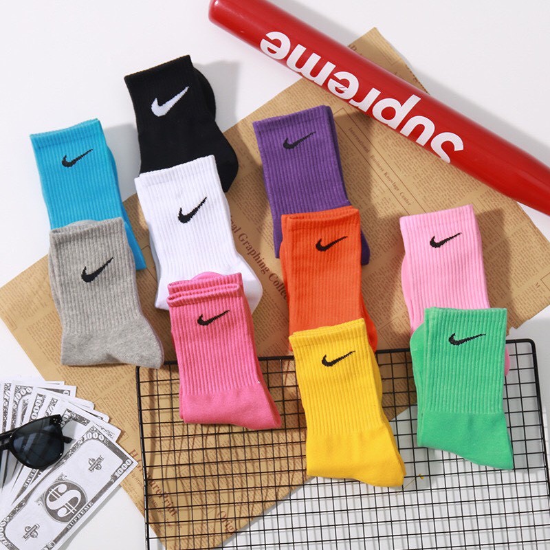 Tất thể thao nam nữ cổ cao nhiều màu vớ unisex cổ cao in logo thời trang TAT23