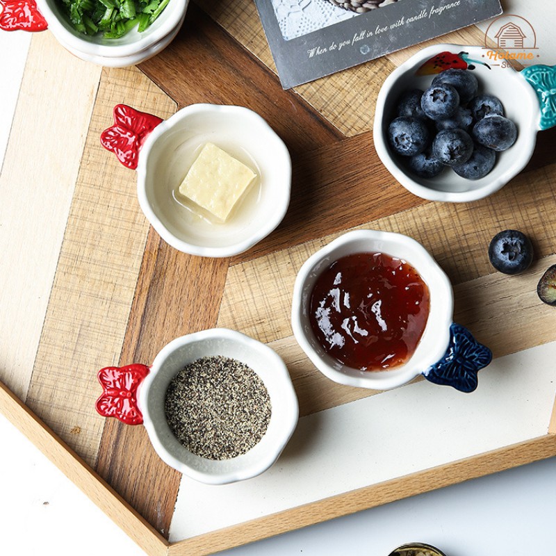 Chén ăn dặm cho bé có tay cầm , bát hình hoa Holame