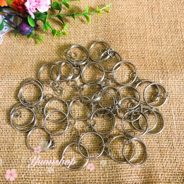 Set 100 Cái Khoen Móc Chìa Khoá Inox Móc Gấu Bông Móc Khoá Handmade