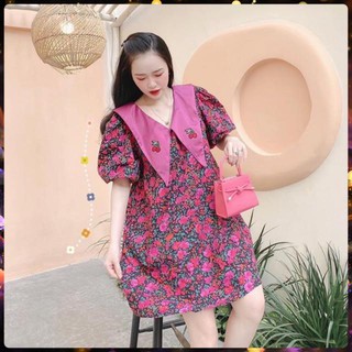 Váy Hoa Hồng Dáng Suông, Đầm Hoa Tay Cộc Siêu Xinh Có Ảnh Thật Kèm Video - SIÊU HOT