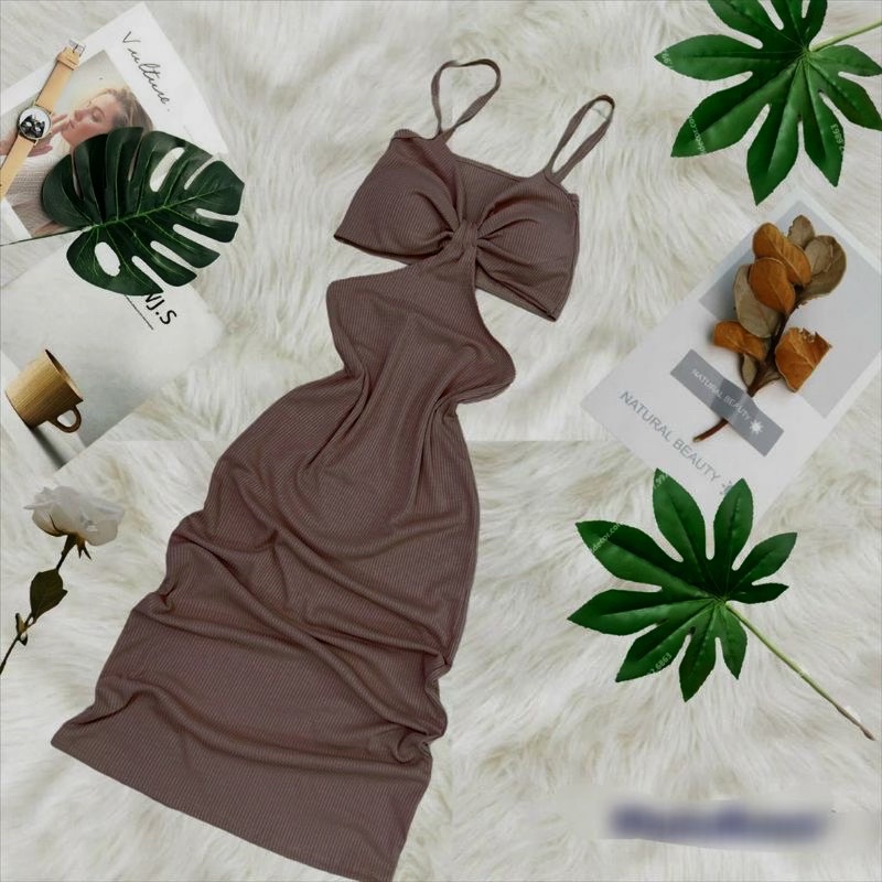 Đầm Body 2 dây dáng dài khoét eo sexy tôn dáng (Có mút ngực) | BigBuy360 - bigbuy360.vn