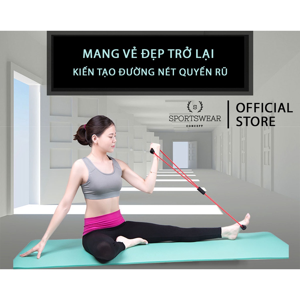 Dây kéo đàn hồi tập luyện yoga gym kéo căng cơ gọn nhẹ Sportswear Concept tác động giảm mỡ lên hầu hết các nhóm cơ toàn