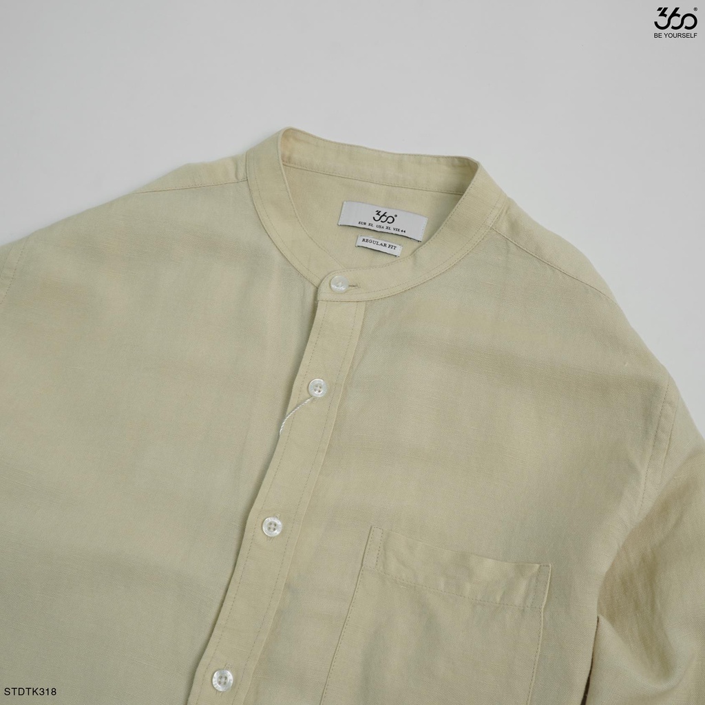 Áo sơ mi dài tay cổ tàu thương hiệu 360 Boutique chất liệu linen -STDTK318