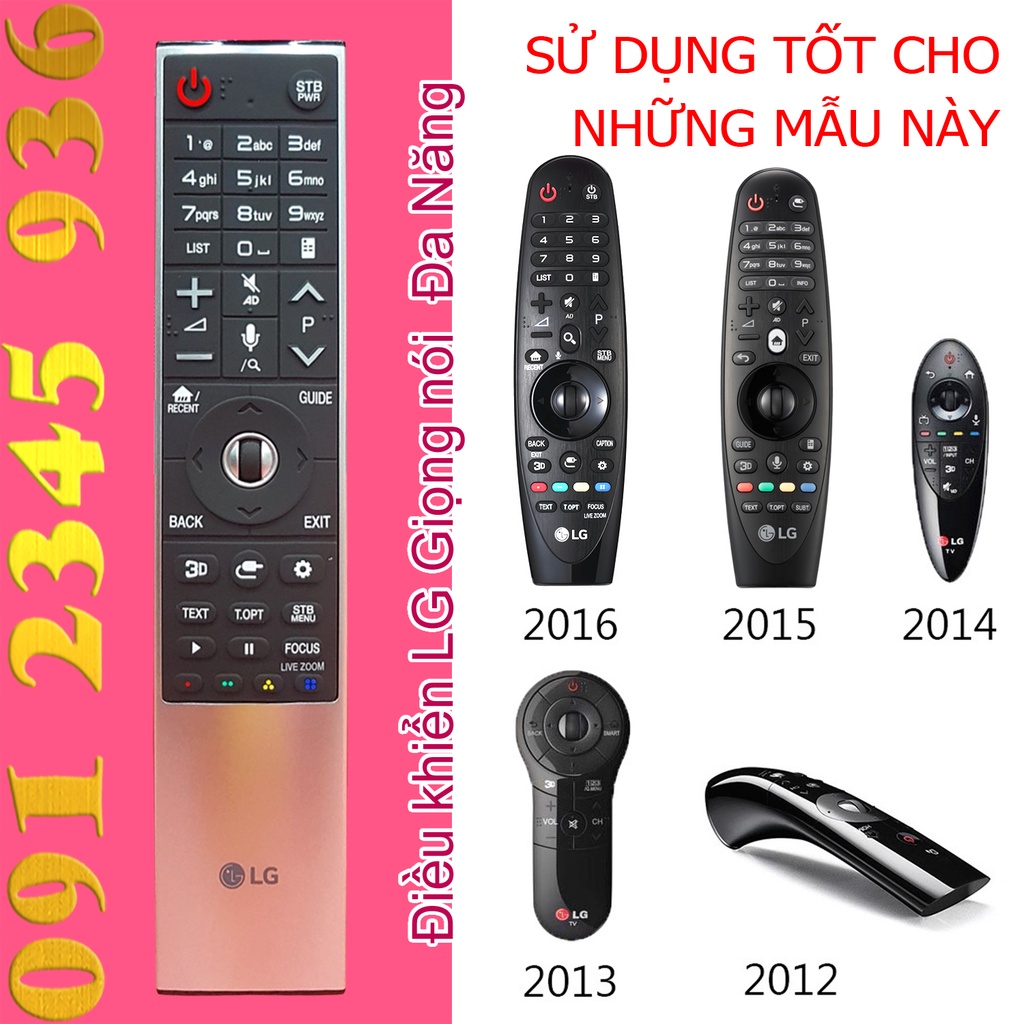 Remote Điều khiển tivi LG mẫu năm 2012 Chuột bay Giọng nói tặng Pin Magic Remote AN-MR700 mã AKB75455601 Made in KOREA