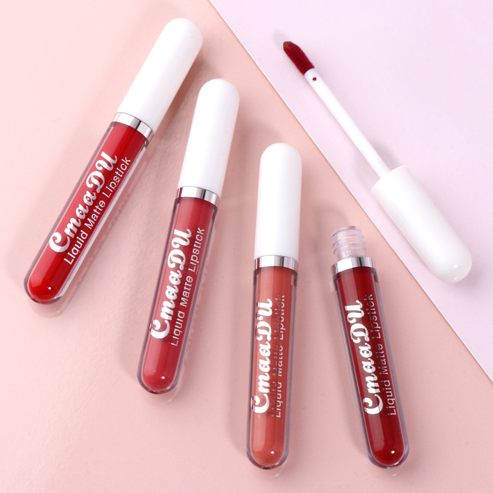 VN 18 màu Silky Velvet Matte Liquid Lipstick không thấm nước và không dễ phai màu Son môi Trang điểm mỹ phẩm