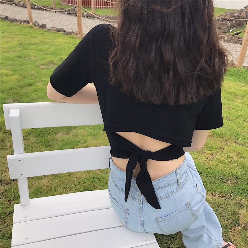 SUXI Áo Thun Tay Ngắn Cổ Tròn Màu Sắc Đơn Giản Dễ Phối Đồ Hợp Thời Trang Hè