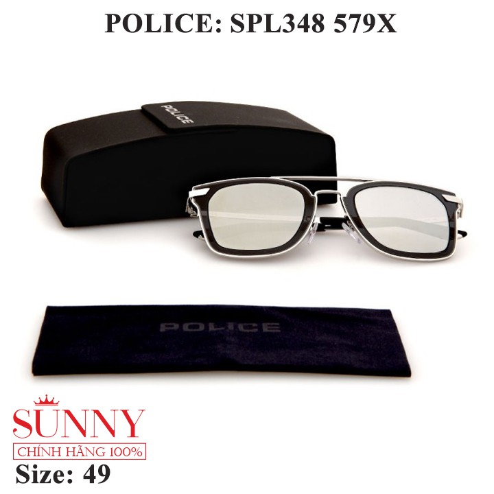 Kính mát chính hãng Police SPL348 màu sắc thời trang, thiết kế dễ đeo bảo vệ mắt