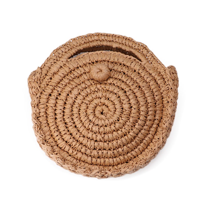 Round Straw Bags Moroccan Palm Basket Bag Women Hand Woven Beach Bag Natural Oval Large Big Tote Circle Handbag