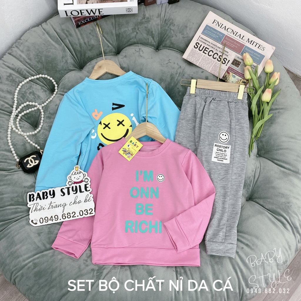 Bộ quần áo thu đông bé gái &quot;IMGON&quot; 14-45kg, bộ quần áo dài tay ấm áp cho bé 4-14 tuổi. Vải da cá dày dặn. G42