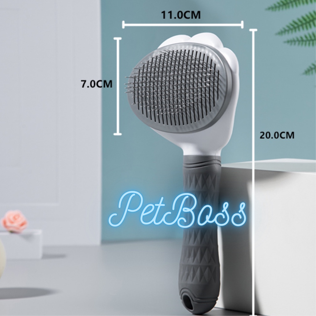 LƯỢC NHỰA CHÂN GẤU CÓ NÚT BẤM CHẢI LÔNG THÚ CƯNG SIÊU TIỆN LỢI