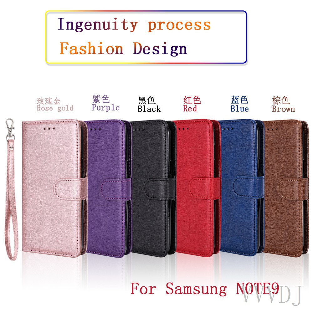Bao da điện thoại trơn màu 2 trong 1 cho Samsung Note 3 Note 4 Note 8 Note 9