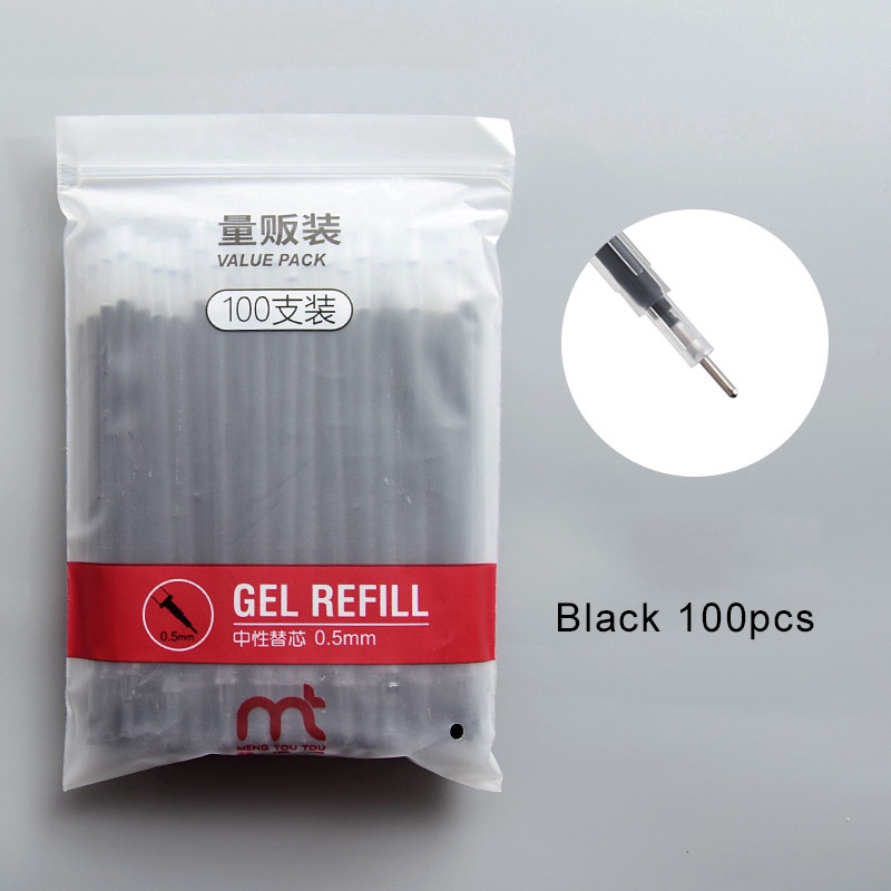 Set 100 Ruột Bút Bi Mực Xanh/Đỏ/Đen Thay Thế 0.5mm