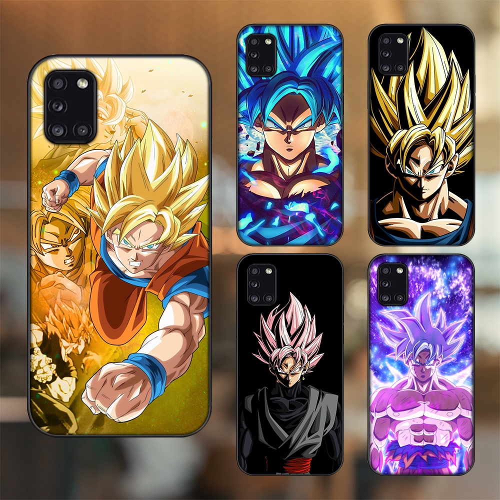 Ốp lưng Samsung A31 viền đen in hình Goku Dragon Ball