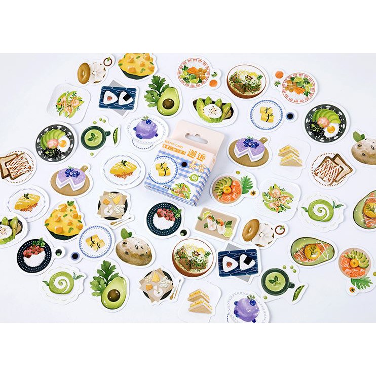Bộ 46 Sticker Món Ăn Hàn Quốc Ngon Miệng E65
