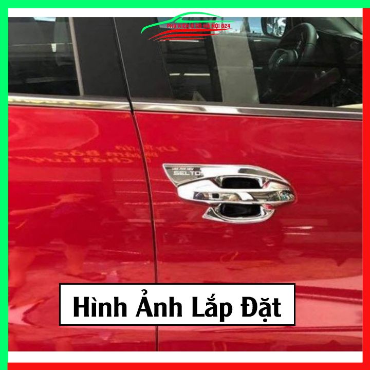 Ốp tay hõm mạ crom Seltos 2020-2023 sáng  bóng chống trầy bảo vệ cửa xe ô tô