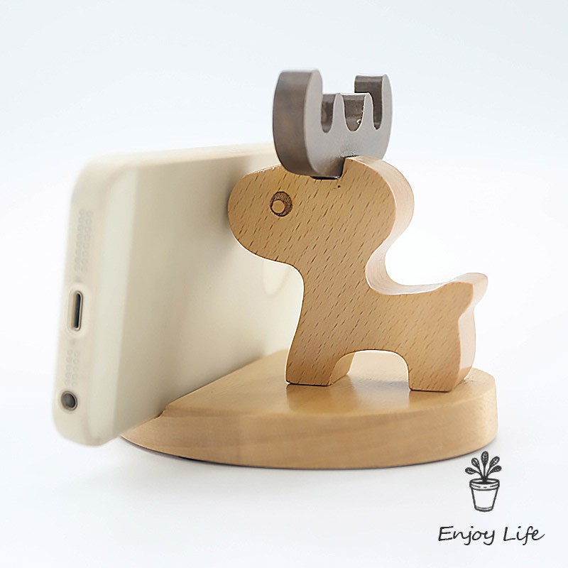 Giá đỡ điện thoại bằng gỗ kiểu dáng hoạt hình dễ thương | BigBuy360 - bigbuy360.vn