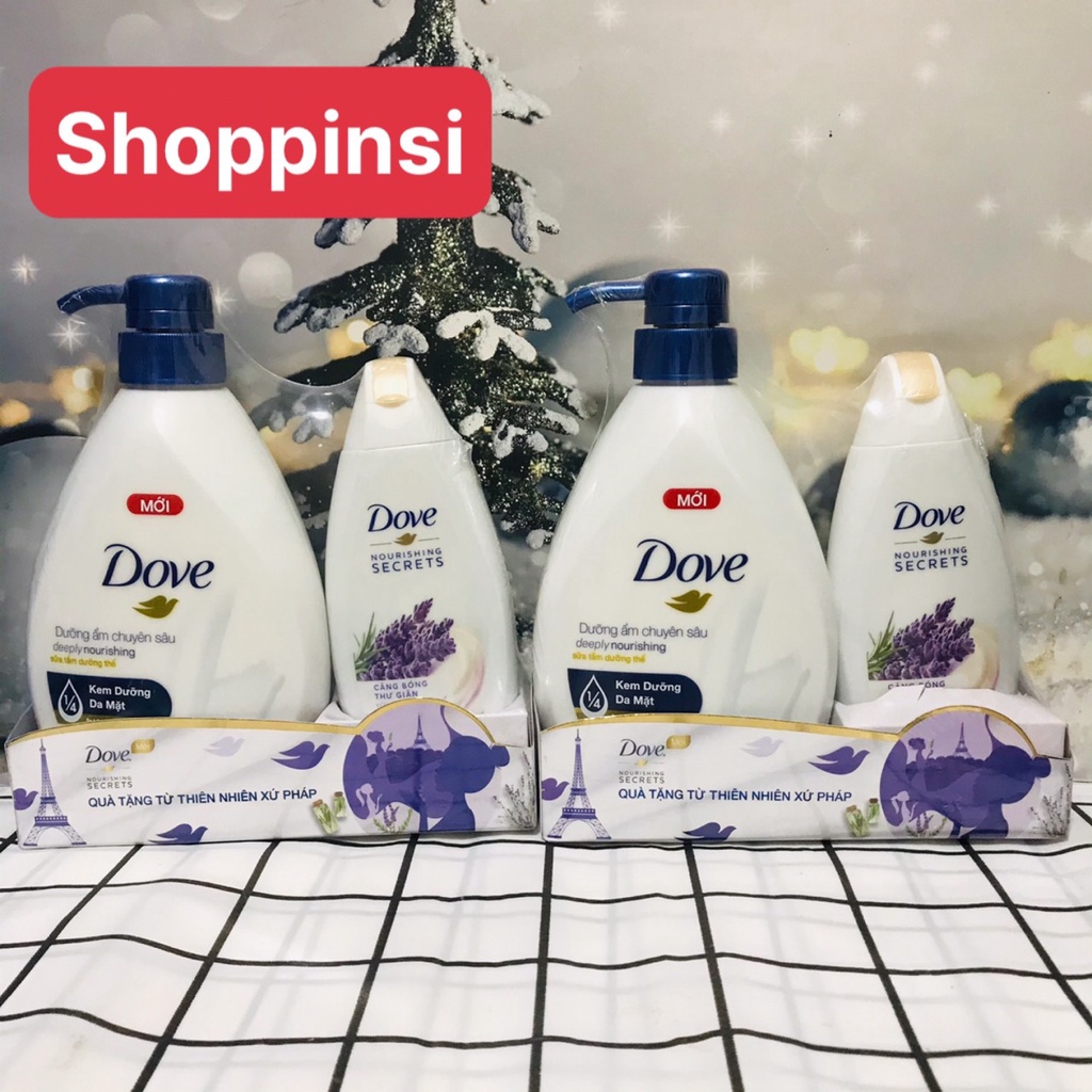 DOVE sữa tắm dưỡng ẩm chuyên sâu 530g+ tặng kèm sữa tắm 120g