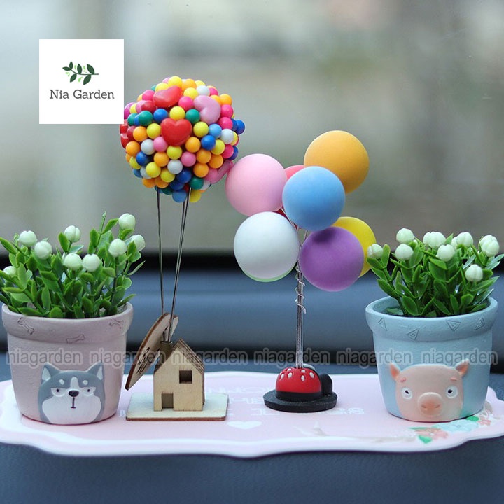 Bóng bay trang trí ô tô xe hơi decor tiểu cảnh chậu cây vườn mini Nia Garden N5