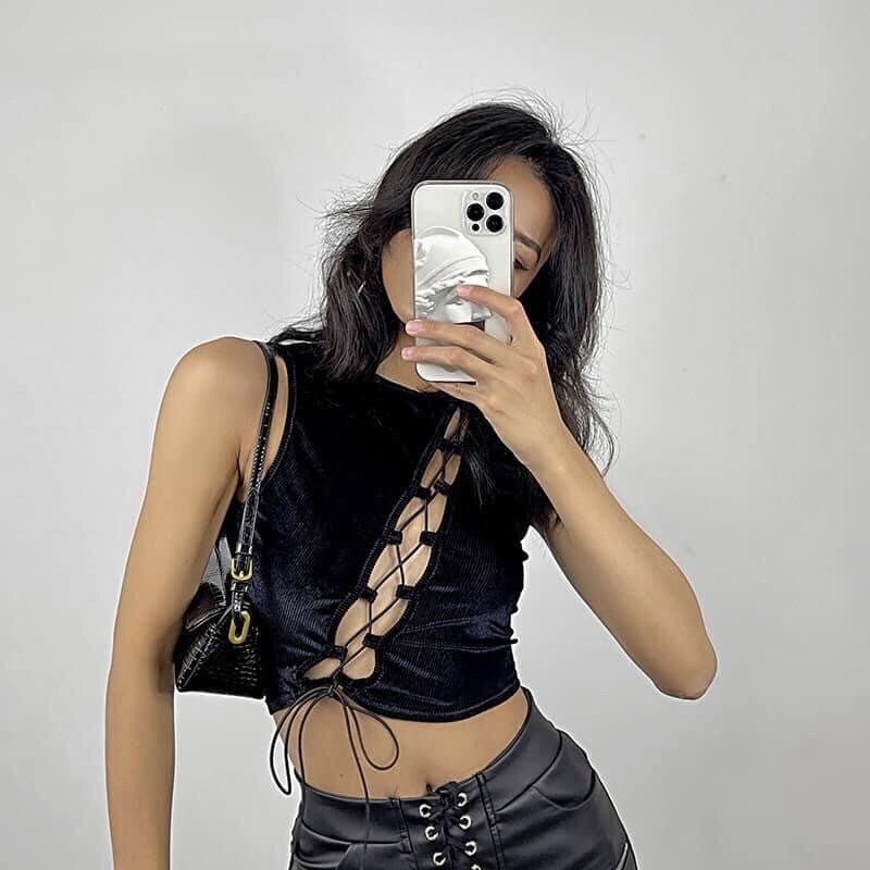 🌵Áo croptop đan dây xéo💋