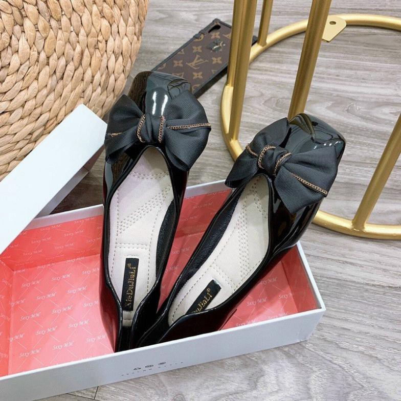 C10 - Giày búp bê xinh đẹp da bóng thắt nơ