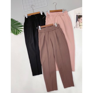 Quần baggy 2 cúc cạp xếp ly