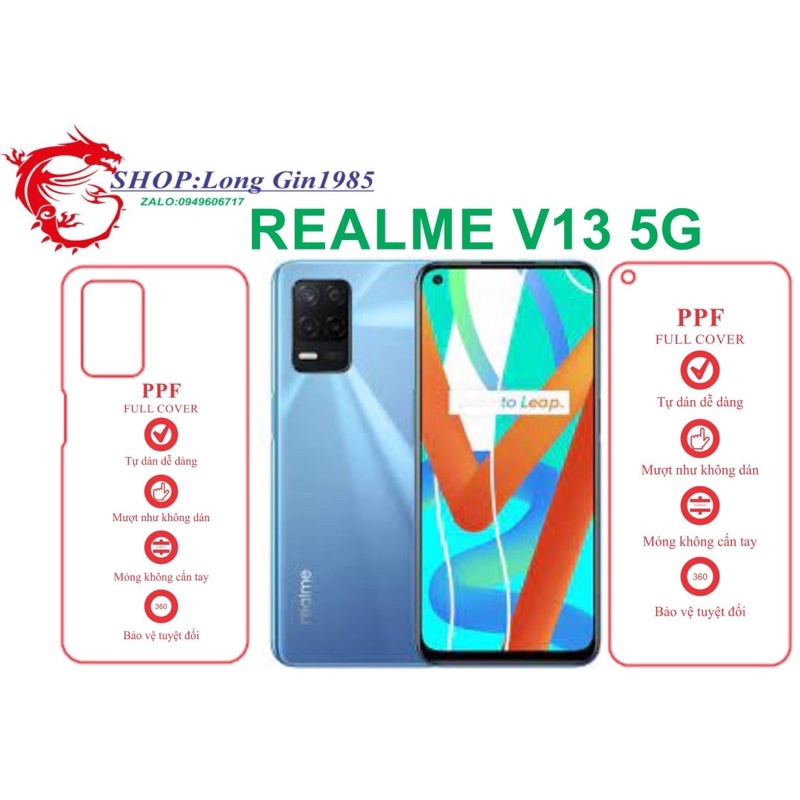 Realme V13 5G miếng dán trong Ppf mặt sau và mặt trước chống va đập chống trầy xước
