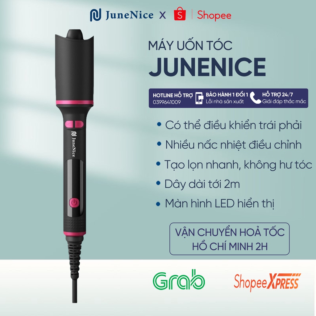 Máy uốn tóc tự động với đèn LED hiển thị nhiệt độ lõi gốm bảo vệ chống phỏng màu Đen mới lạ