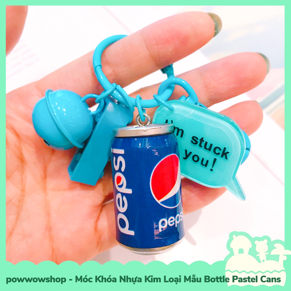 [Sẵn VN - Hỏa Tốc] Móc Khóa Nhựa Kim Loại Nhẹ Mẫu Bottle Pastel Cans Đơn Giản