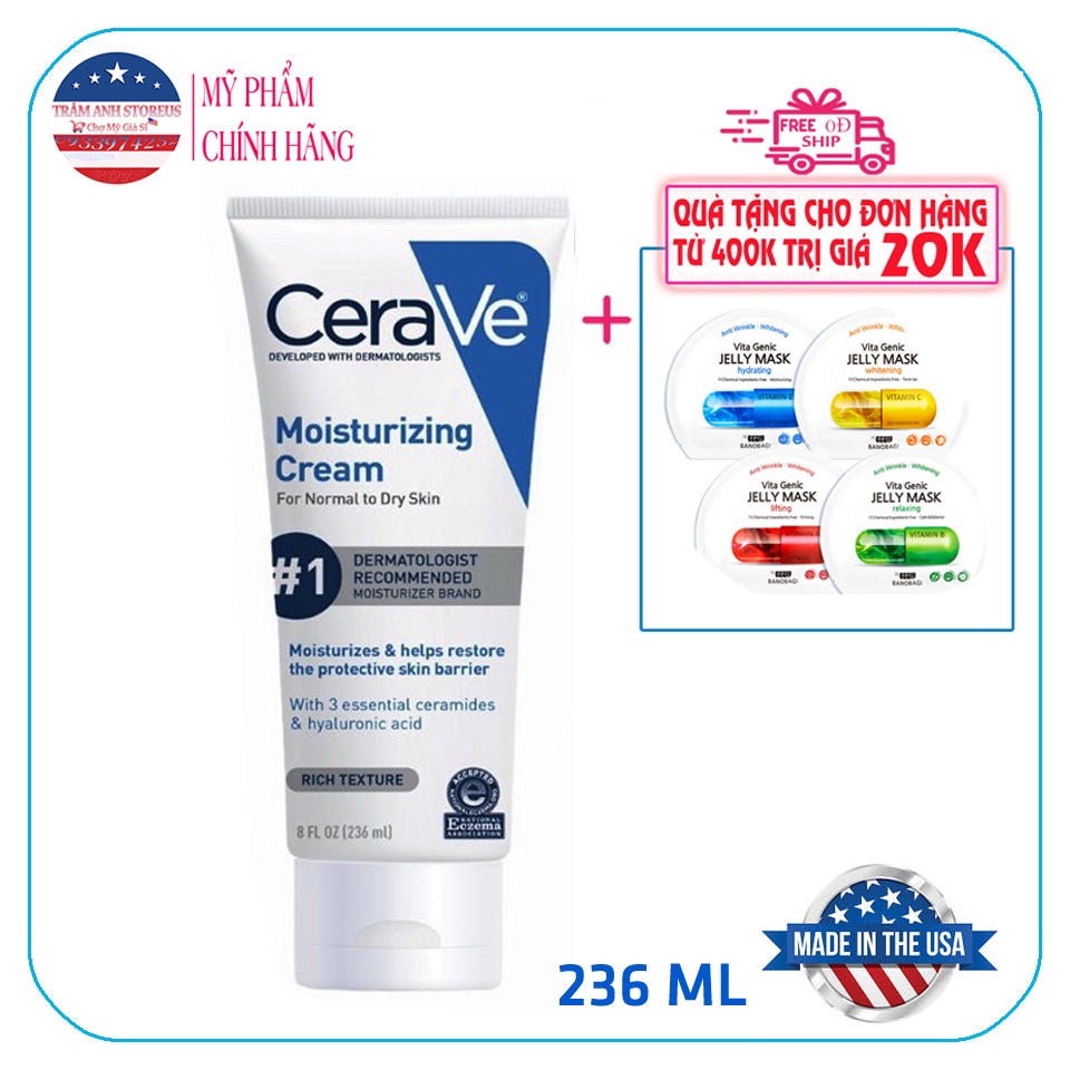 Kem dưỡng CeraVe Moisturizing Cream For Normal to Dry Skin 56ML