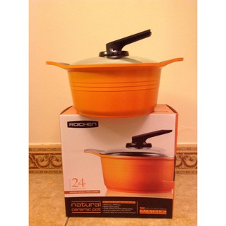 NỒI GỐM HÀN QUỐC ROICHEN MÀU DA CAM 24CM