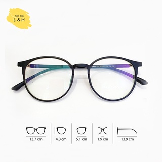 [NHẬN LẮP CẬN ]Kính Nhựa Mắt Tròn Cho Mặt Thon Vuông Bầu