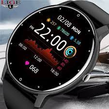 LIGE 2022 Mới Đồng Hồ Thông Minh Nam Full Màn Hình Cảm Ứng Tập Thể Thao Đồng Hồ IP67 Chống Nước Bluetooth Cho Android Io