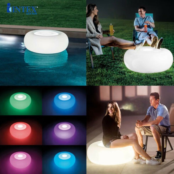 Ghế bơm hơi mẫu mới đèn LED 7 màu đa năng INTEX 68697