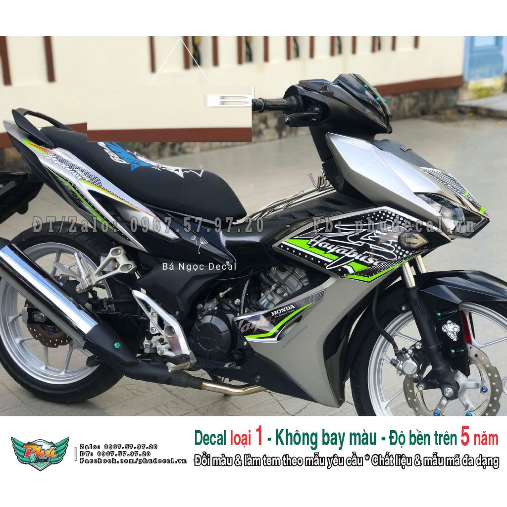 Tem rời xe Winner X hayabusa Bạc đen (A)