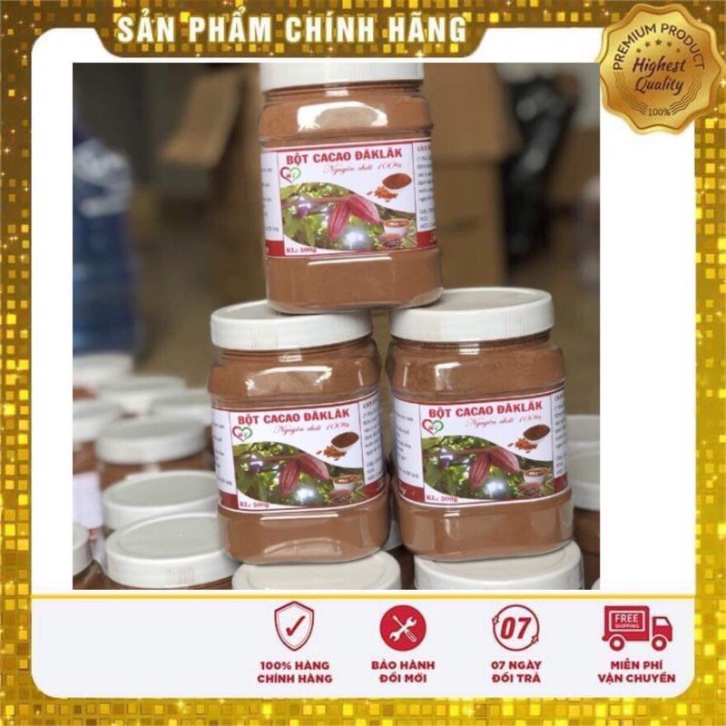 sale lỗ vốn do hộp mất tem nãn,  BỘT CACAO NGUYÊN CHẤT - CACAO Dak Lak - Loại 1 Hộp 500Gram