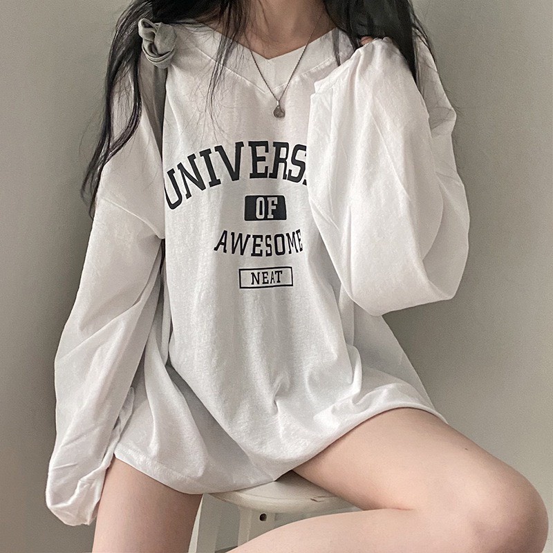 Áo thun tay dài cổ tim darlingaga phong cách năng động cá tính Bitches