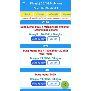 Sim C190 siêu khuyến mãi Mobifone