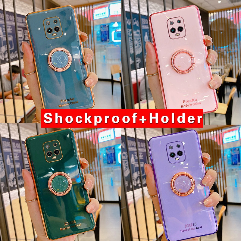 Ốp điện thoại silica gel mềm chống sốc có vòng đỡ cho Redmi Note 9s mi Note 9 pro