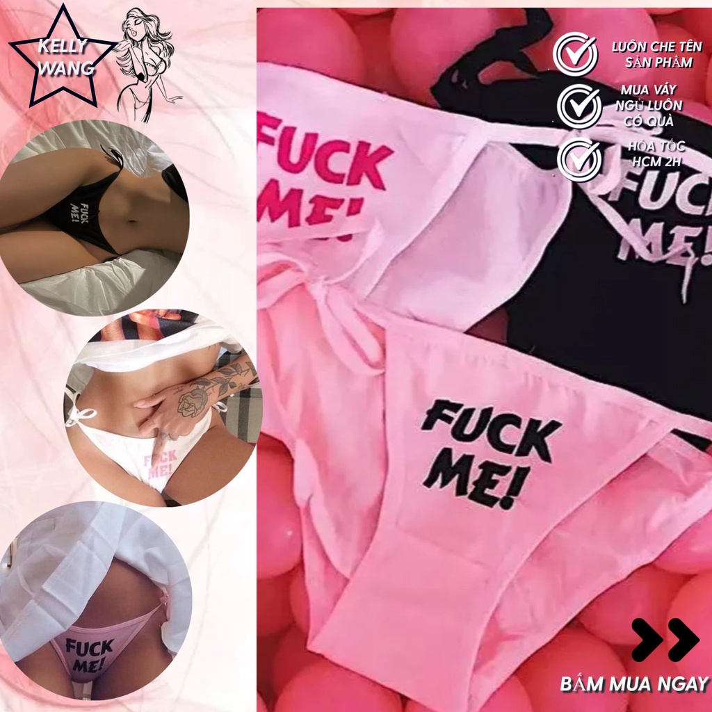 QD001 - Quần Lót Cotton Cột Dây Màu Hồng Dễ Thương Sexy - KELLYWANG